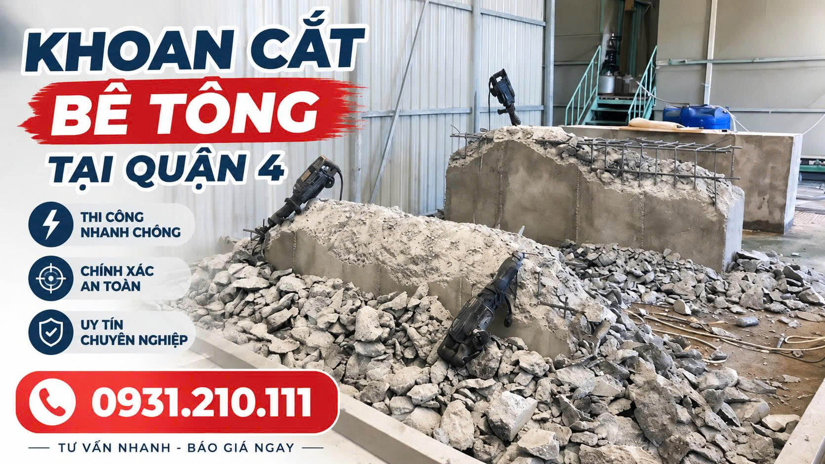 Khoan Cắt Bê Tông Quận 4