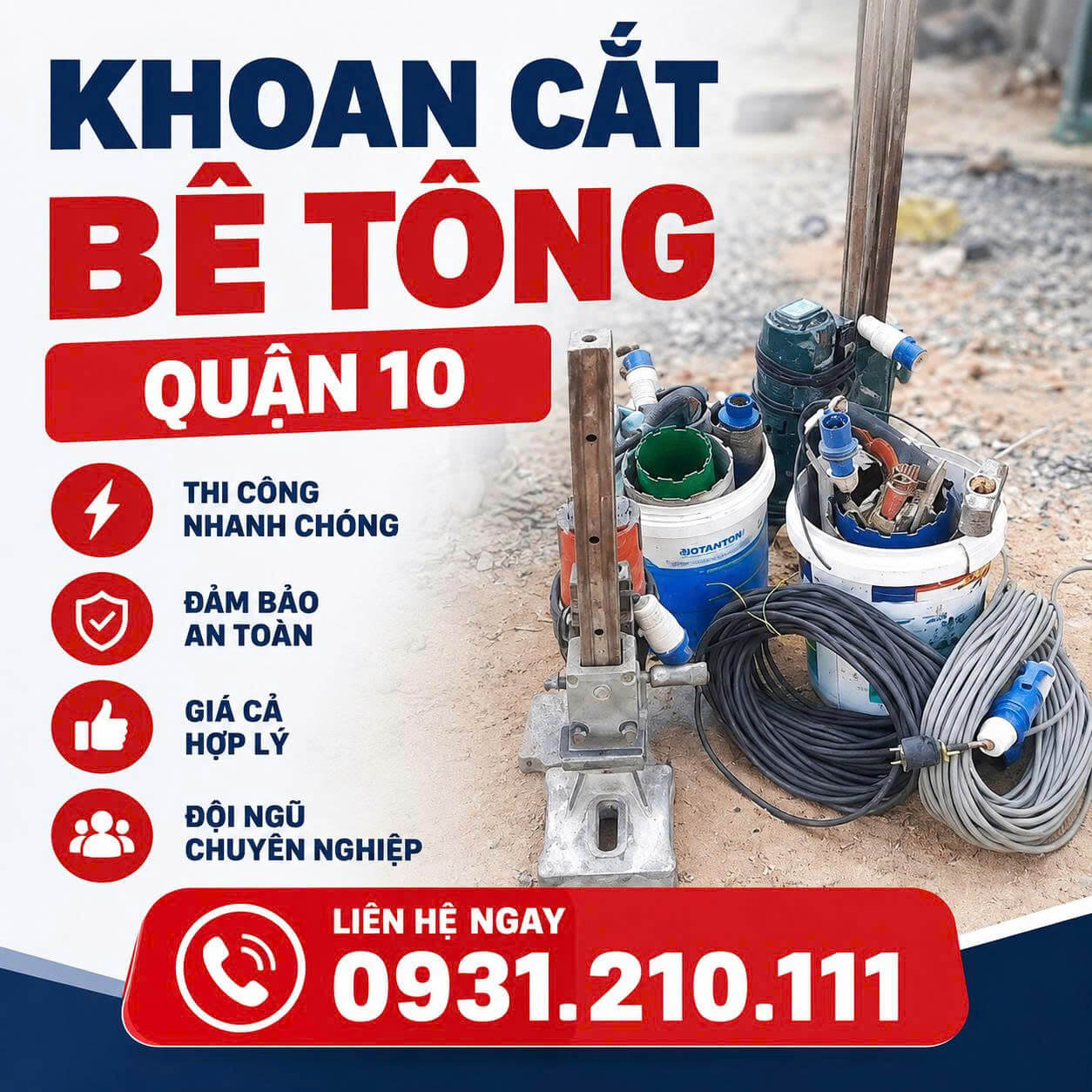 Khoan Cắt Bê Tông Tại Quận 10