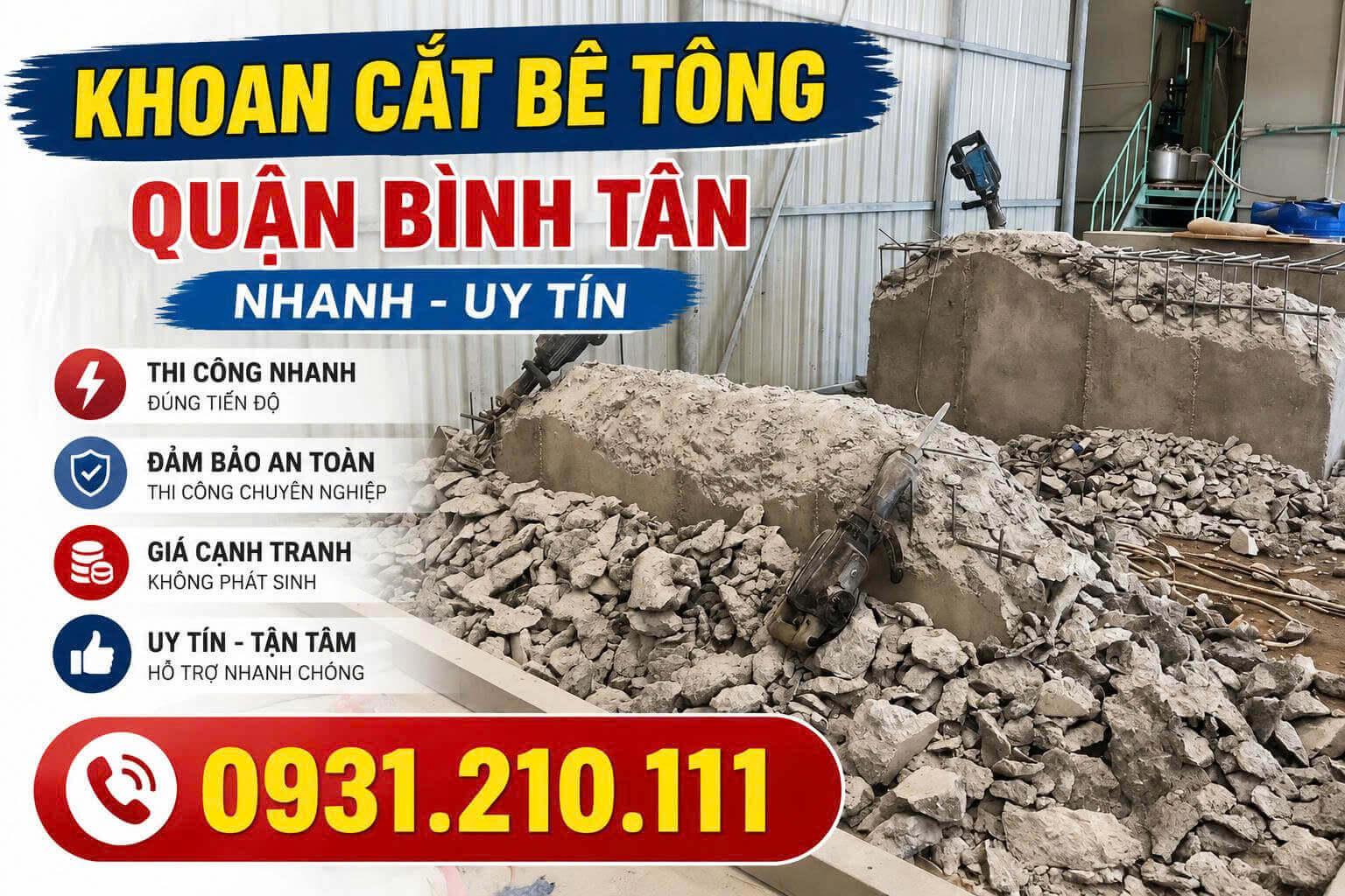 Khoan Cắt Bê Tông Bình Tân