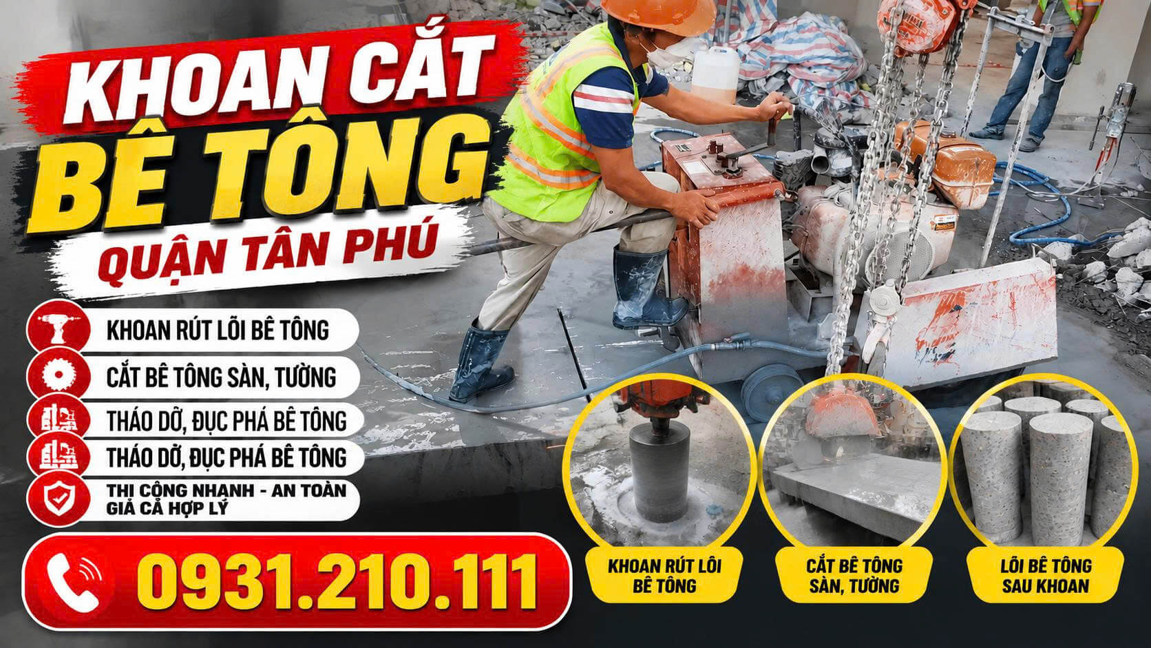 Khoan Cắt Bê Tông ở Tân Phú